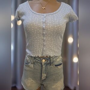 Light Blue Juniors Knit Top